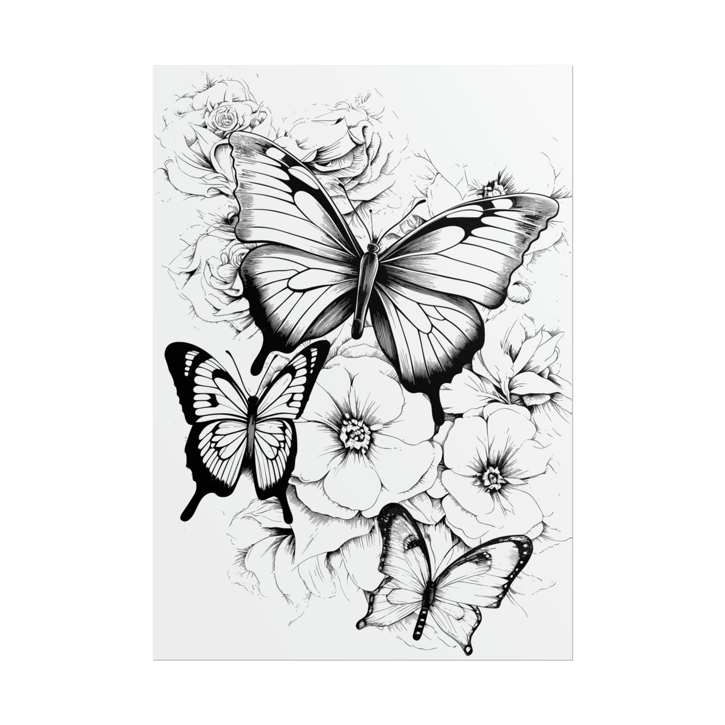 Butterfly Coloring Art Posters