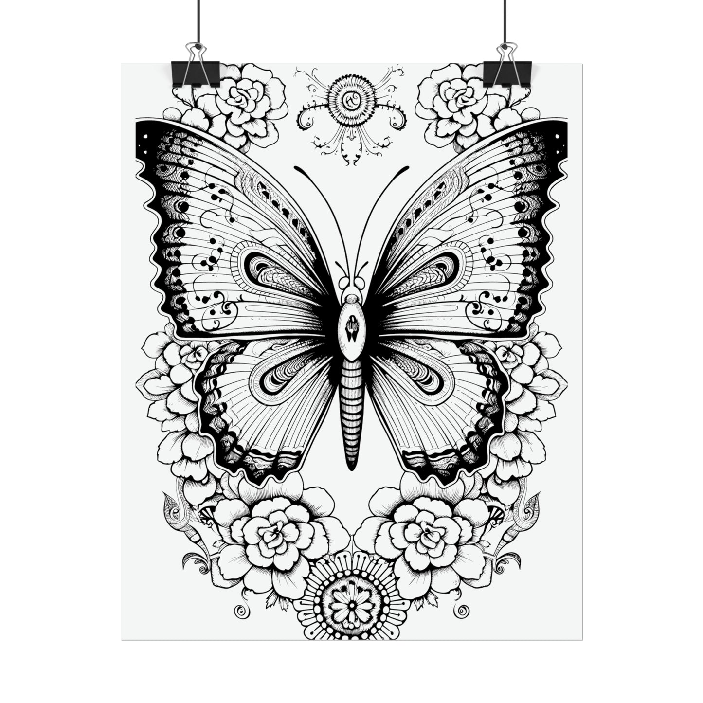 Butterfly Coloring Art Posters