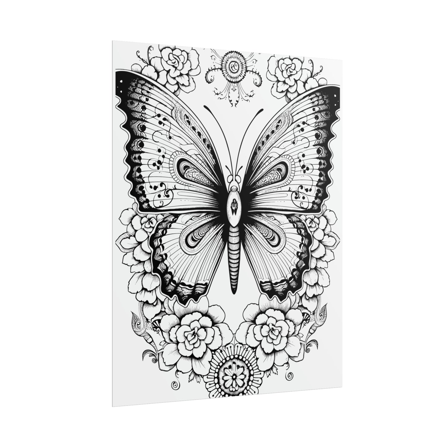 Butterfly Coloring Art Posters