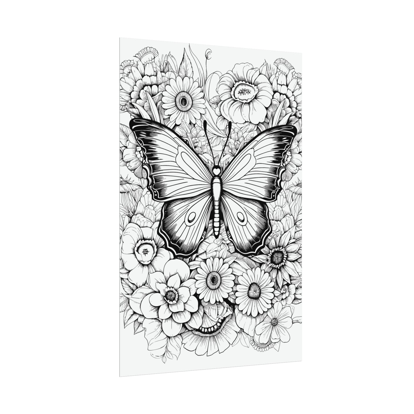 Butterfly Coloring Art Posters