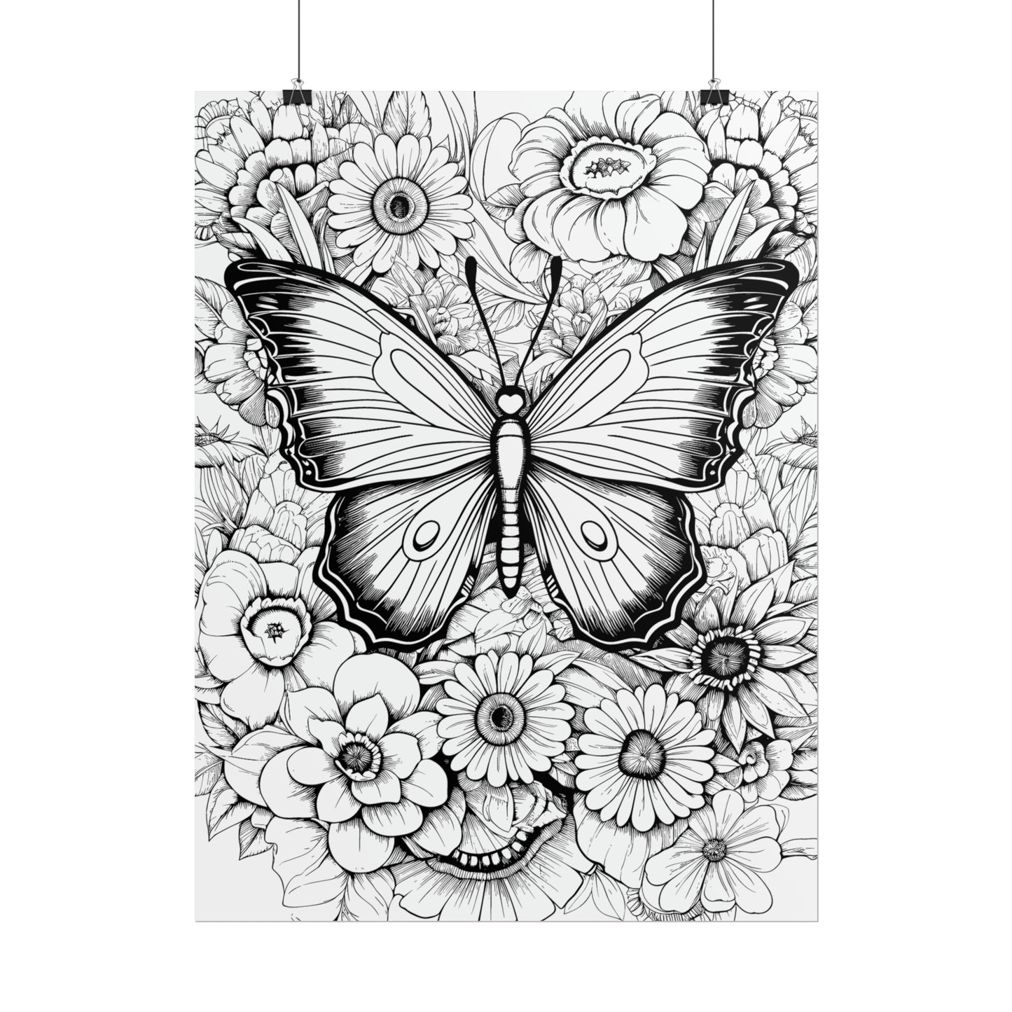 Butterfly Coloring Art Posters