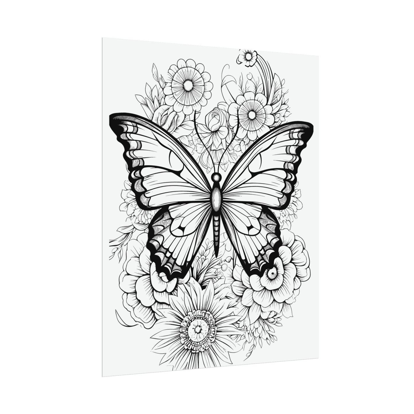 Butterfly Coloring Art Posters
