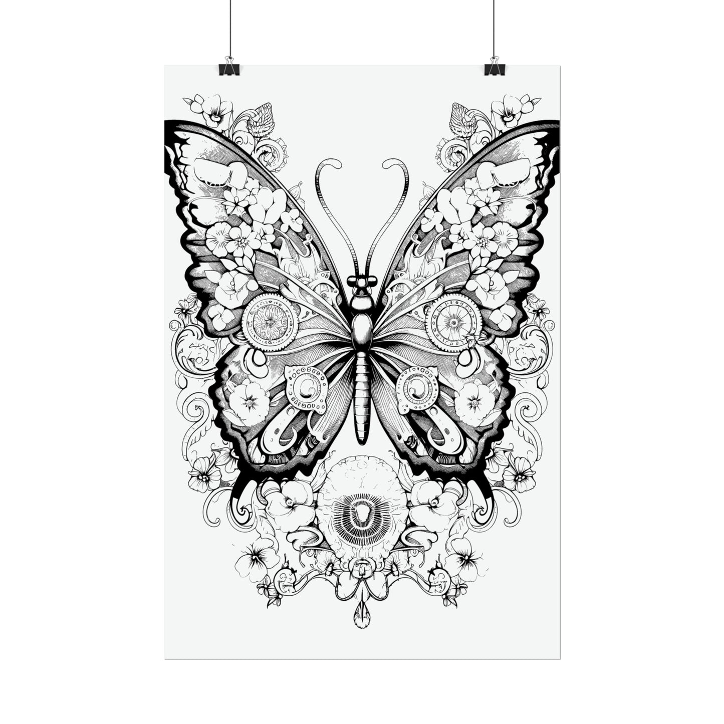 Butterfly Coloring Art Posters