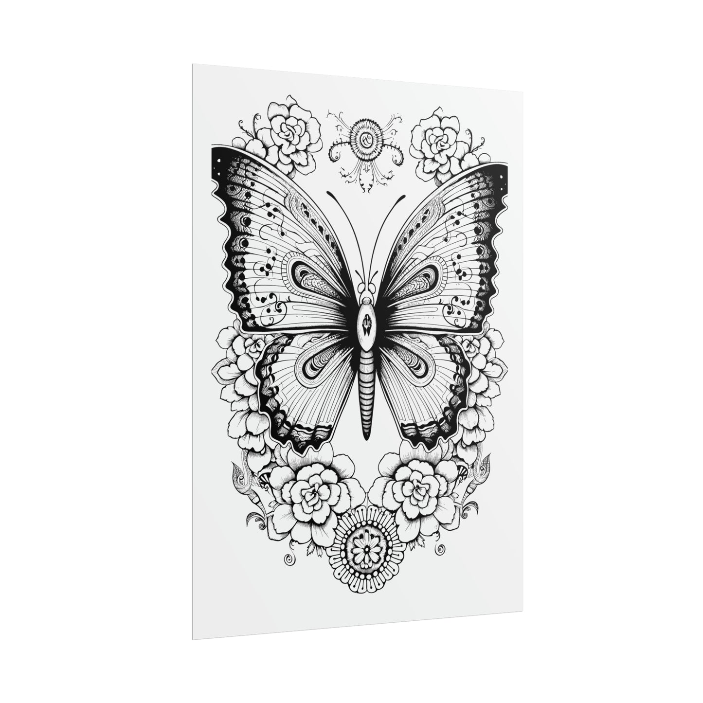 Butterfly Coloring Art Posters