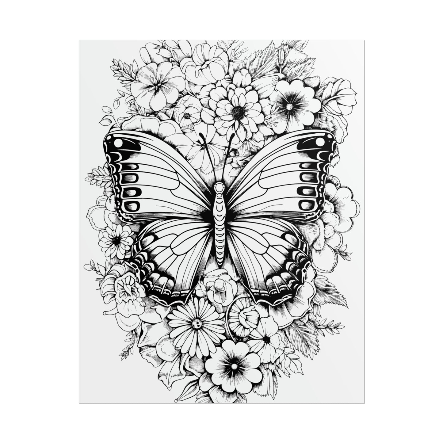 Butterfly Coloring Art Posters