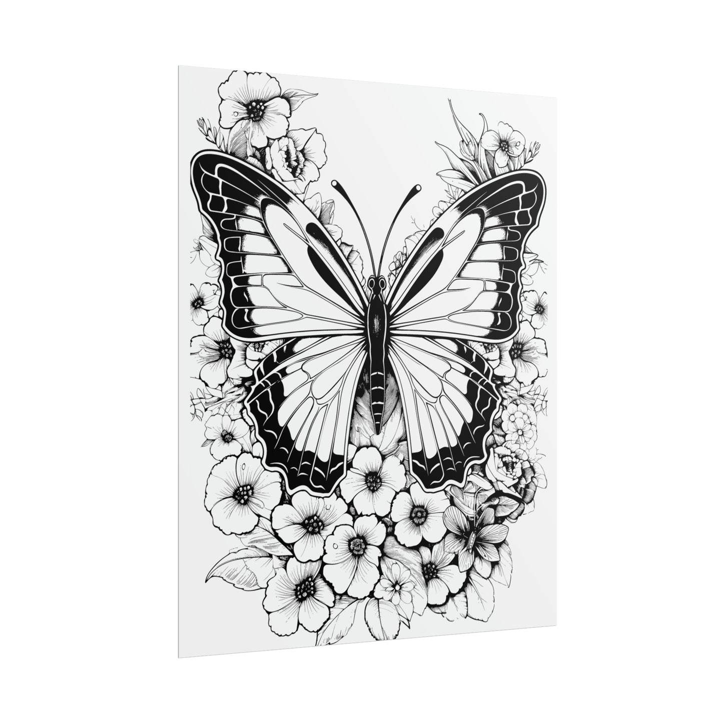 Butterfly Coloring Art Posters