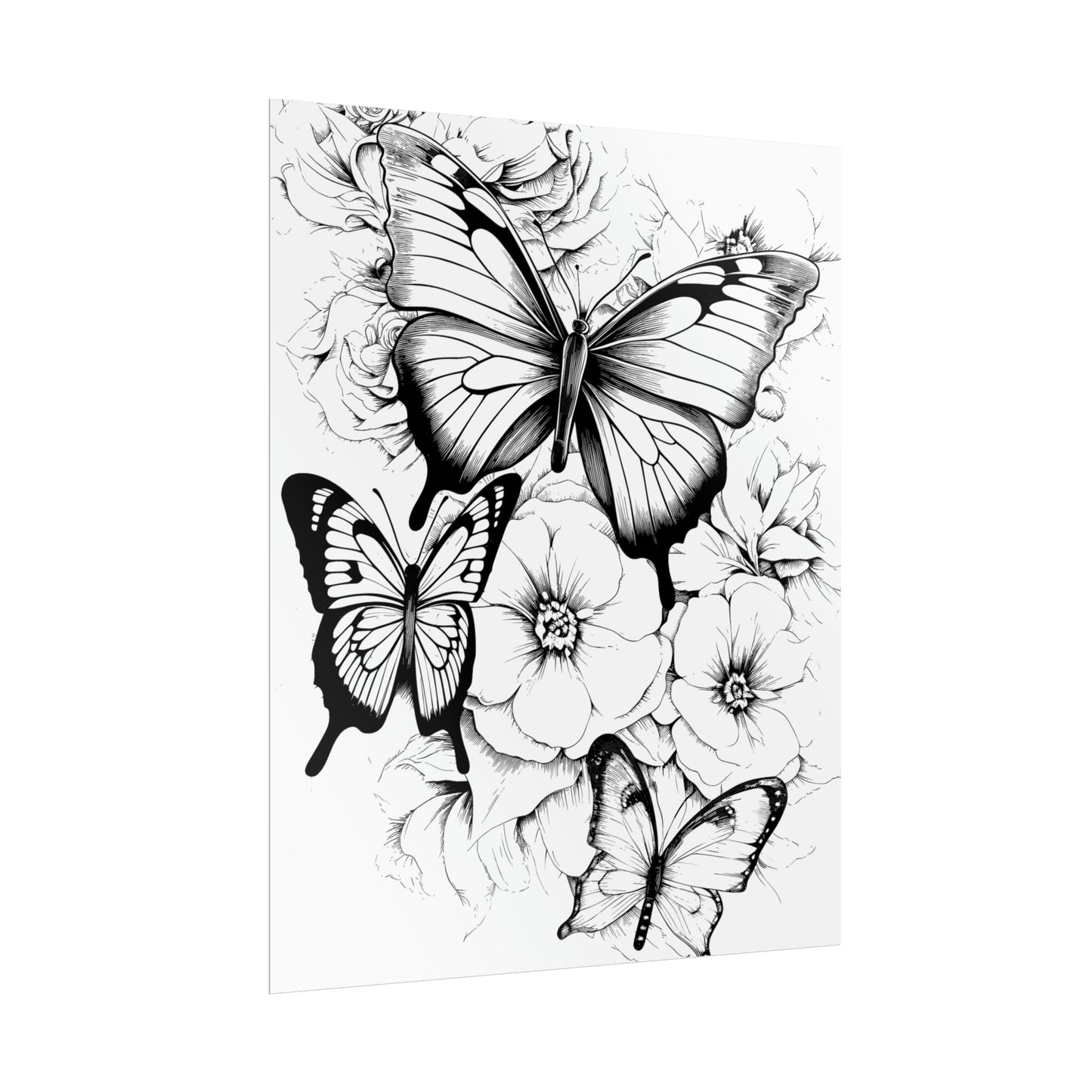 Butterfly Coloring Art Posters