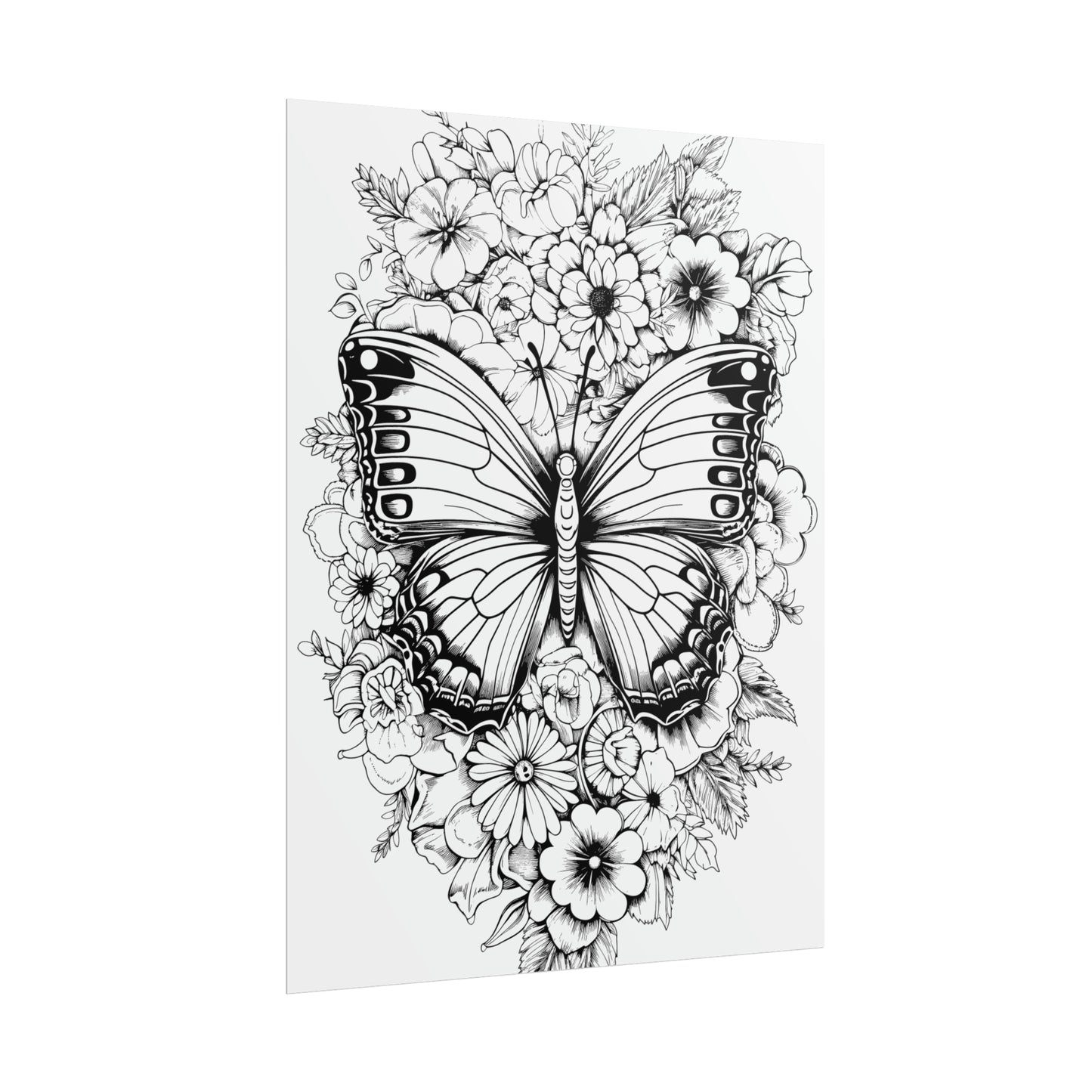 Butterfly Coloring Art Posters