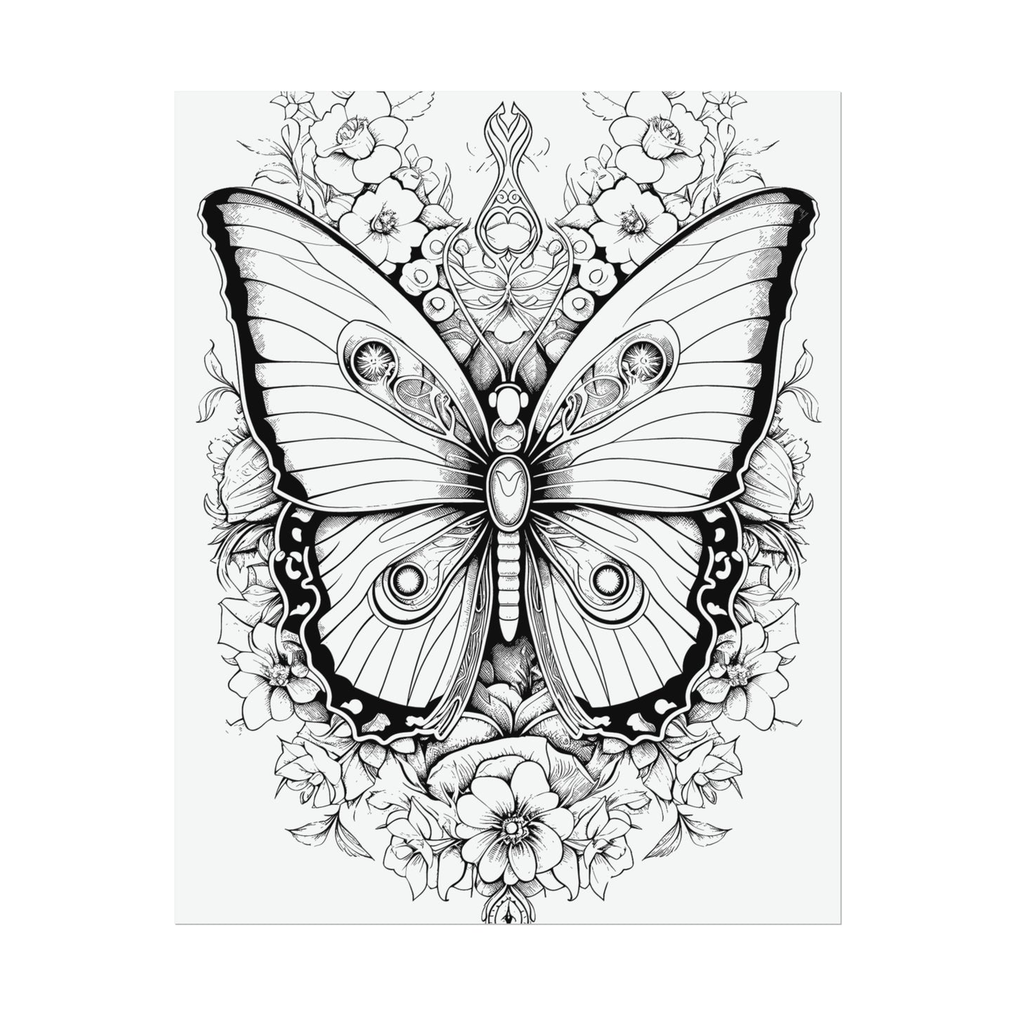 Butterfly Coloring Art Posters