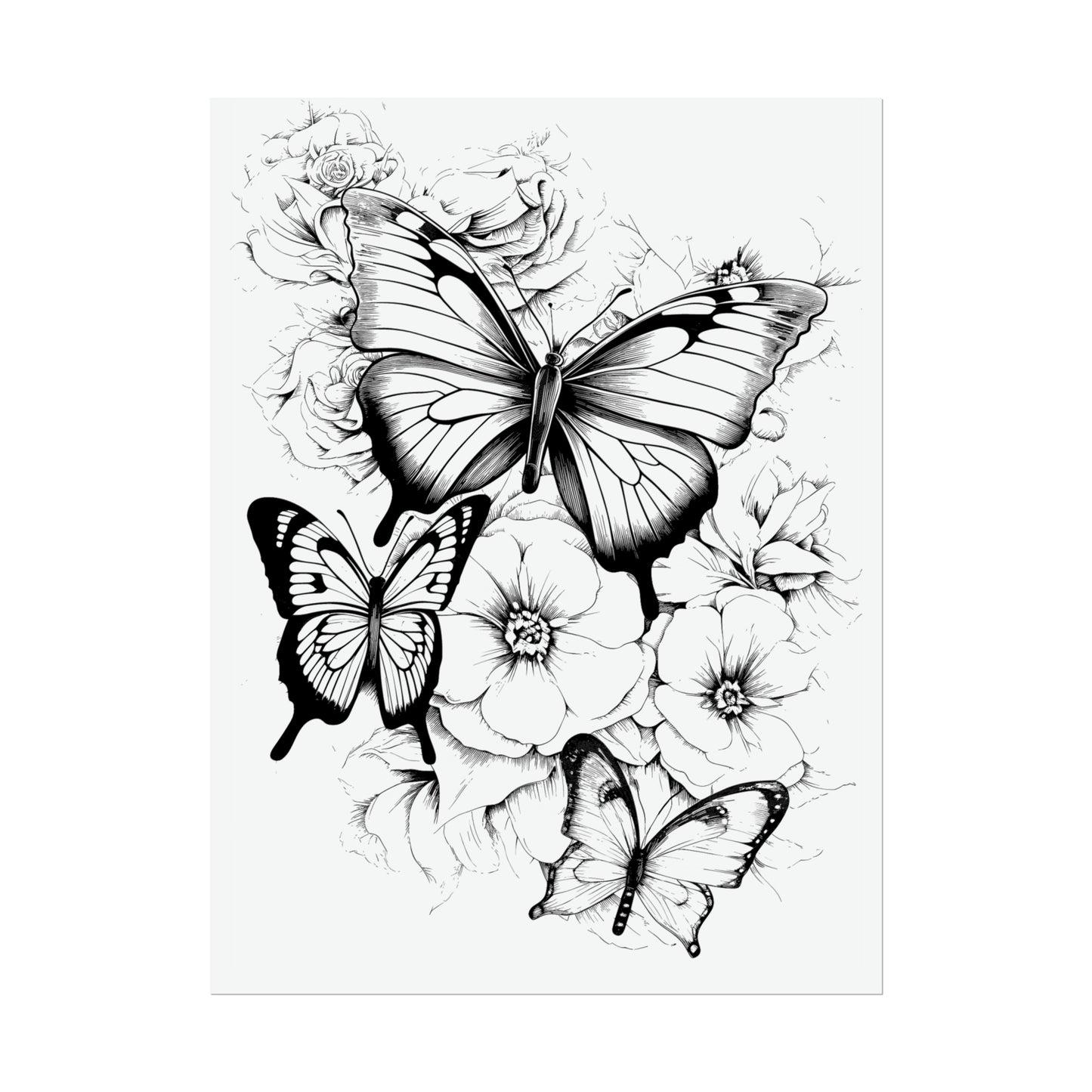 Butterfly Coloring Art Posters