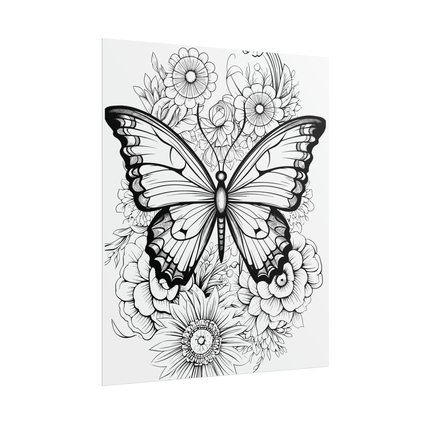 Butterfly Coloring Art Posters