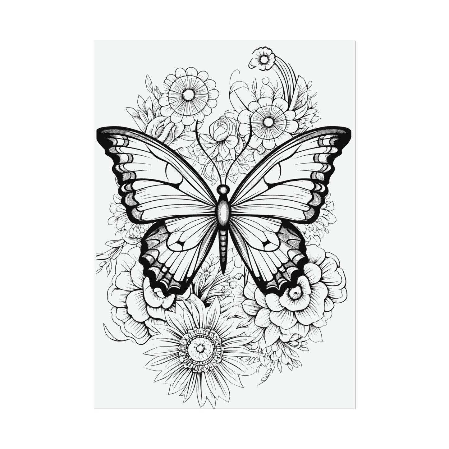 Butterfly Coloring Art Posters