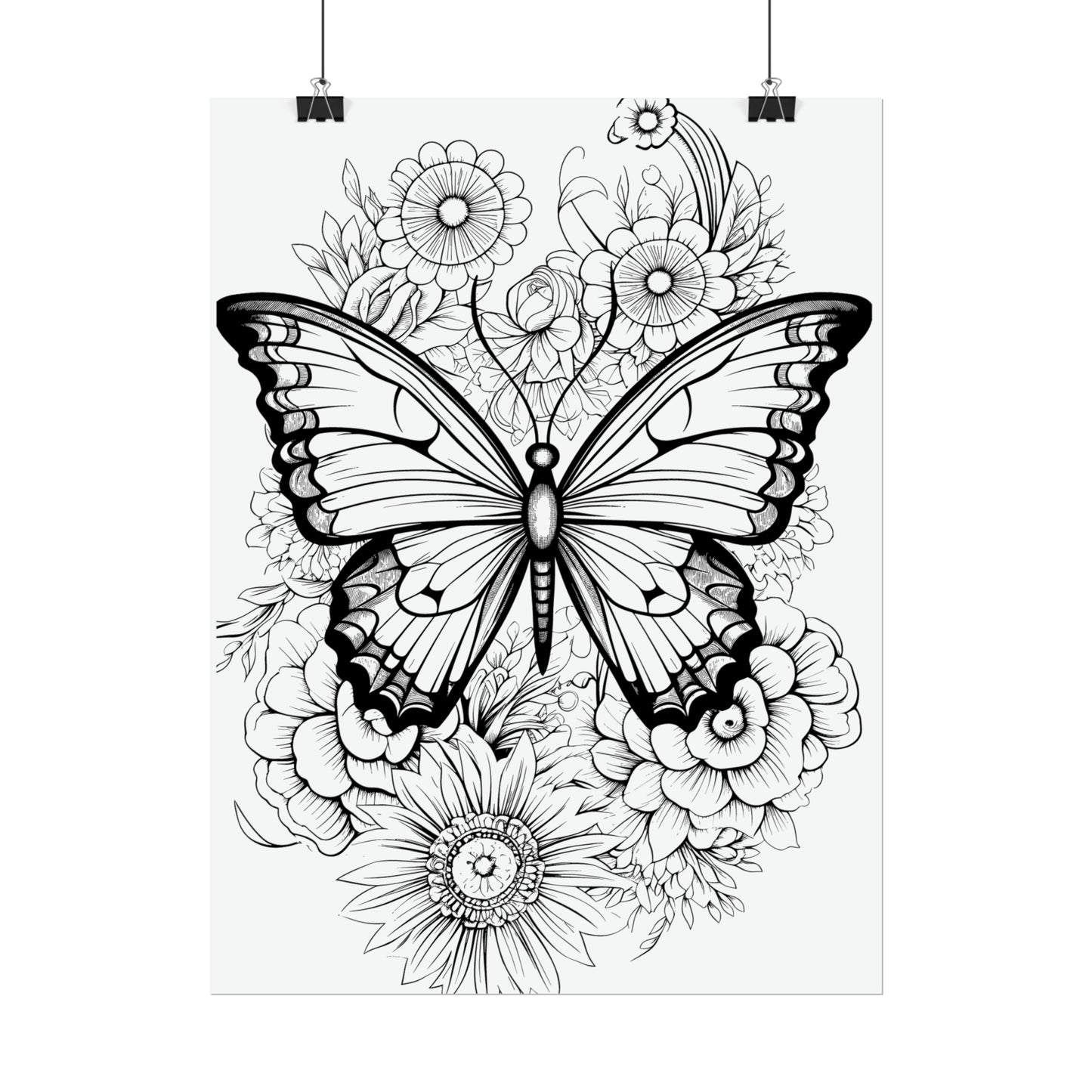 Butterfly Coloring Art Posters