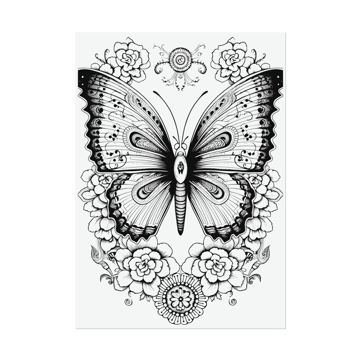 Butterfly Coloring Art Posters