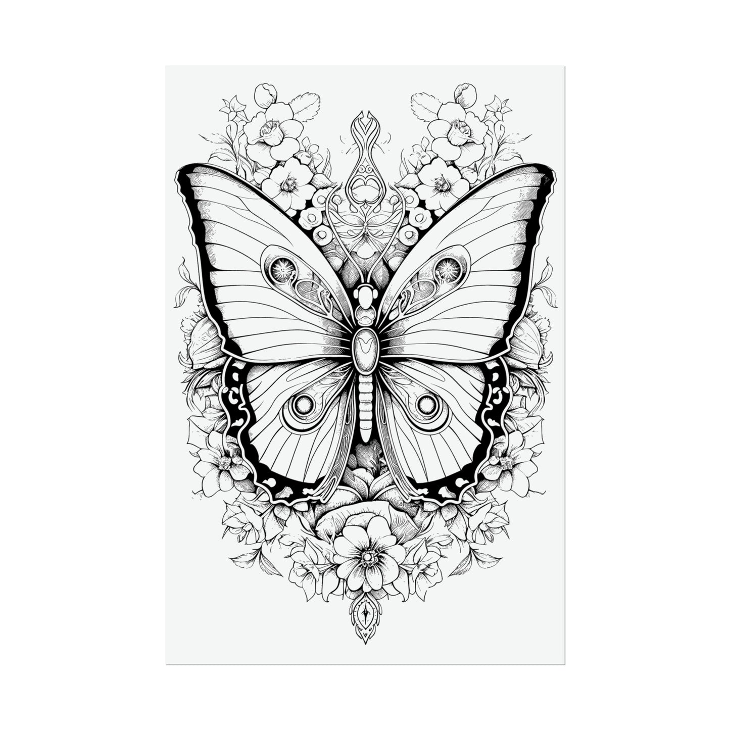 Butterfly Coloring Art Posters