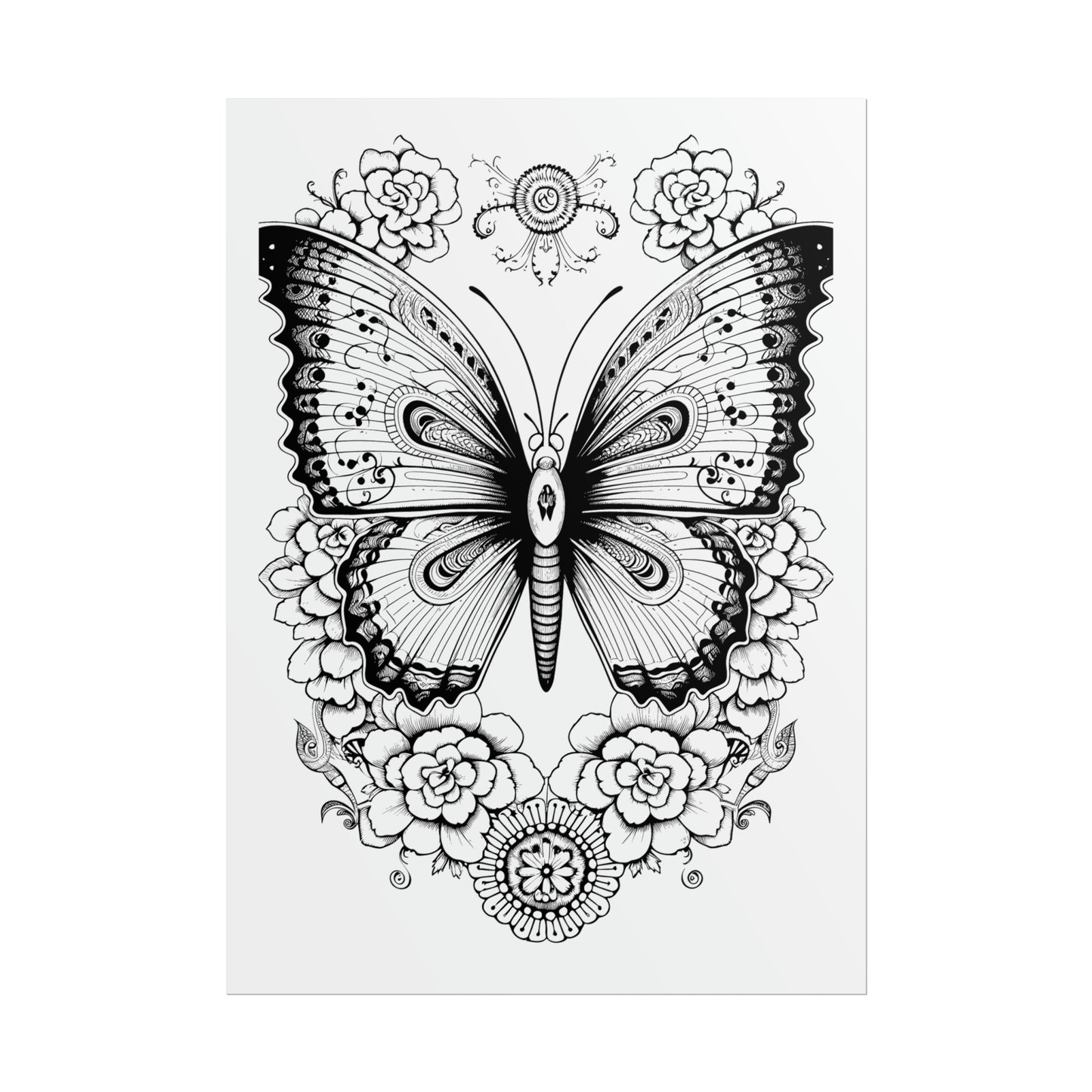 Butterfly Coloring Art Posters