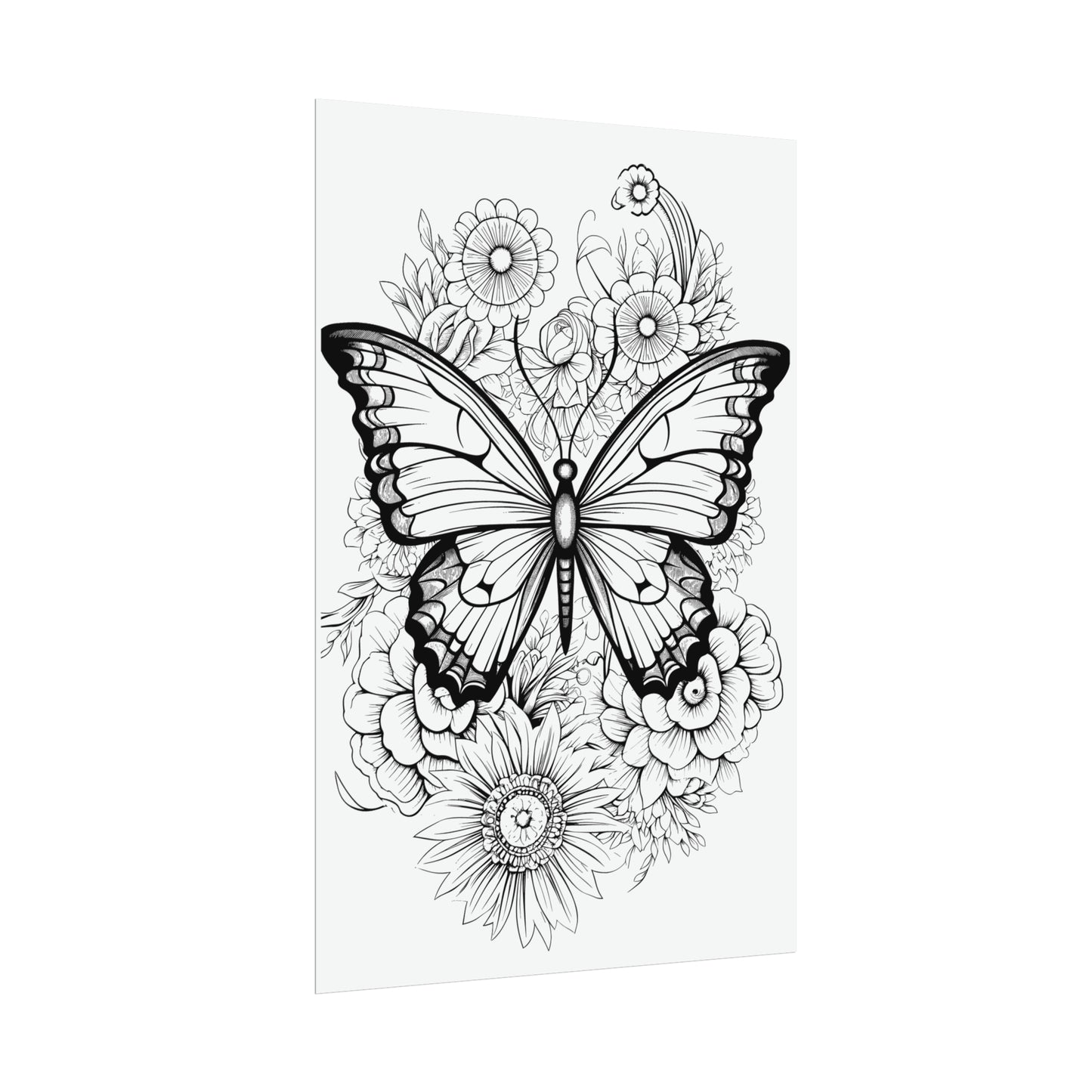 Butterfly Coloring Art Posters