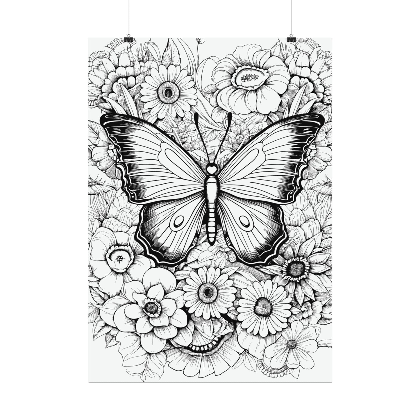 Butterfly Coloring Art Posters