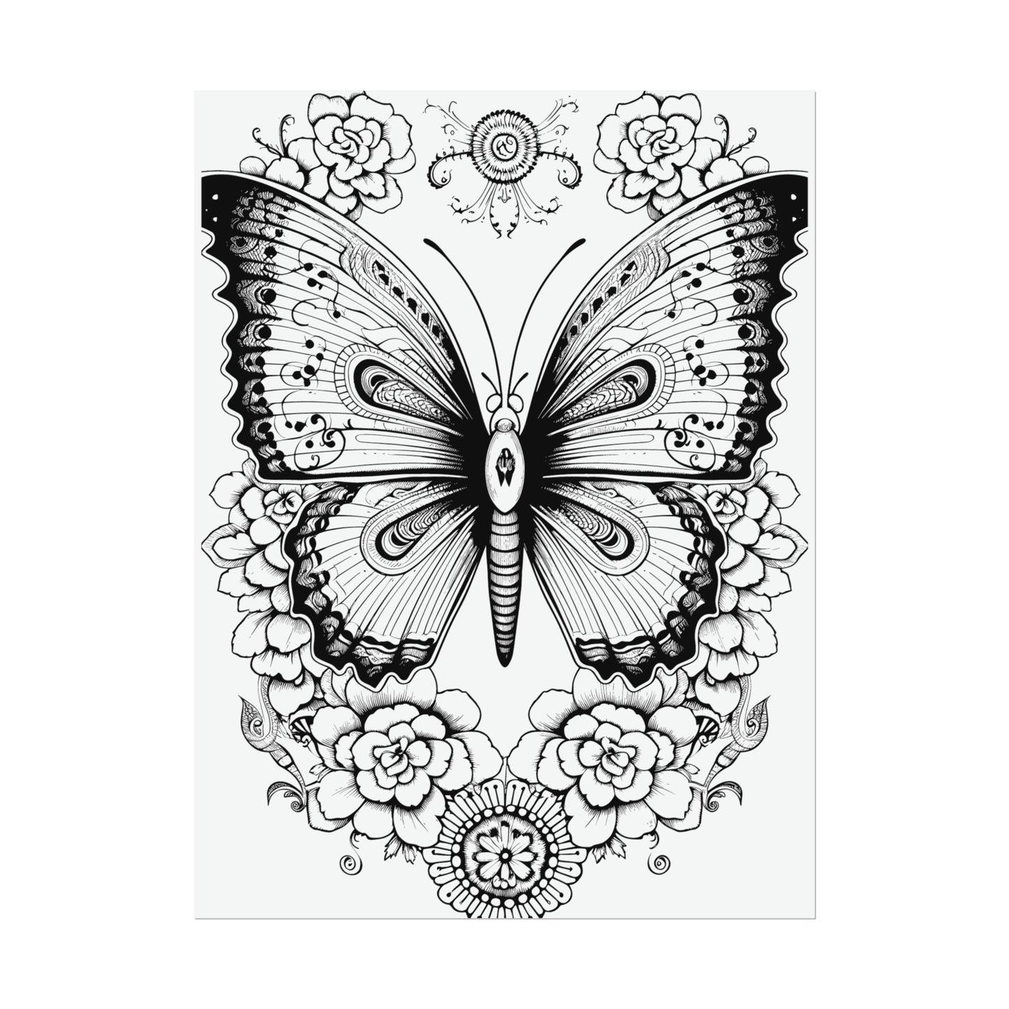 Butterfly Coloring Art Posters