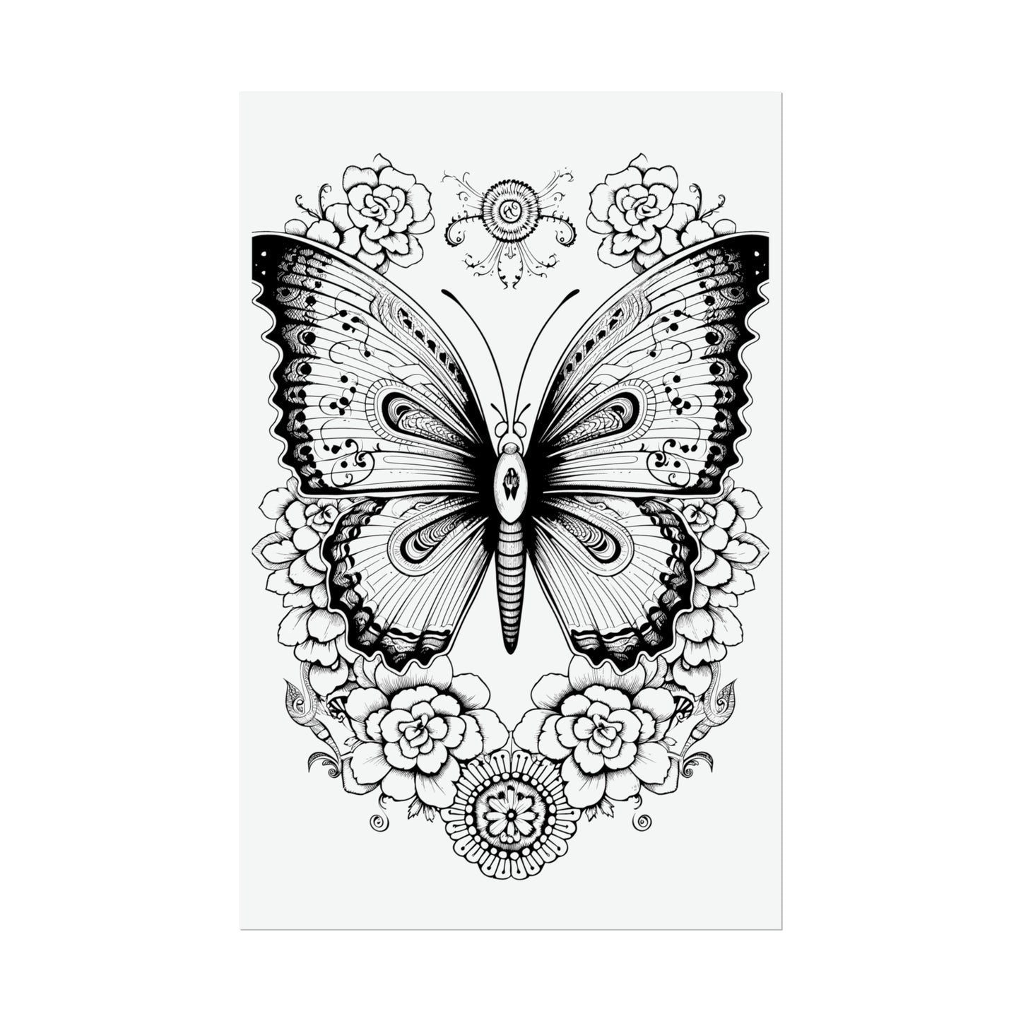 Butterfly Coloring Art Posters