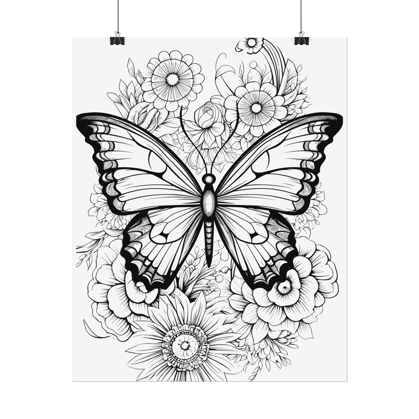 Butterfly Coloring Art Posters