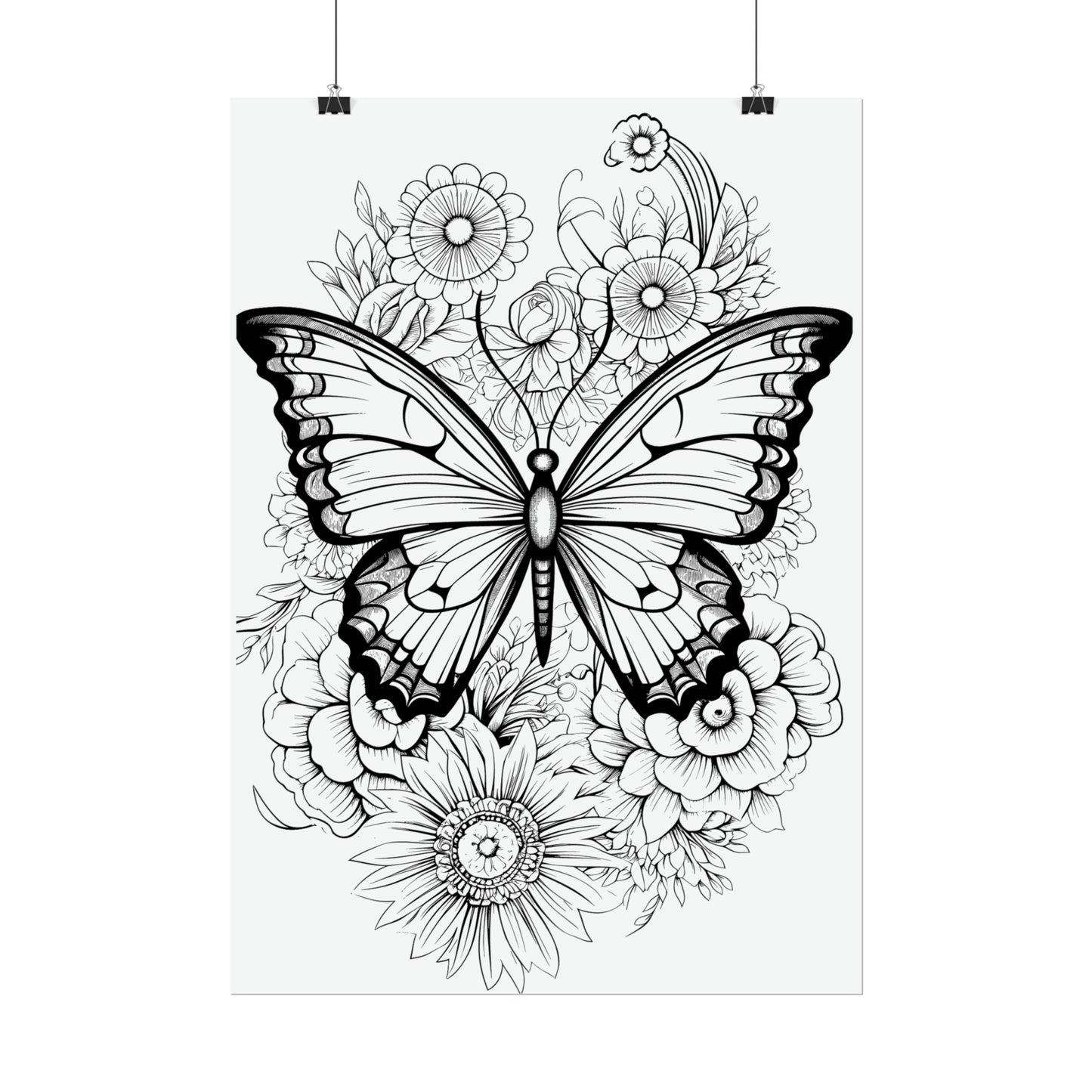 Butterfly Coloring Art Posters
