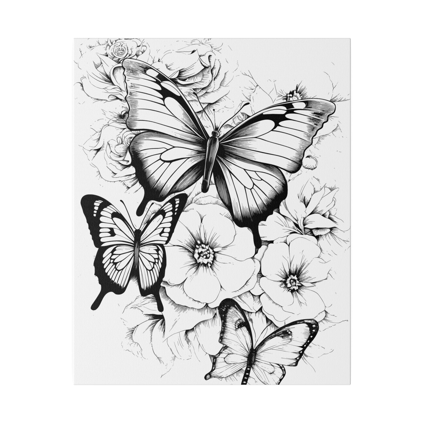Butterfly Coloring Canvas, Stretched, 0.75"
