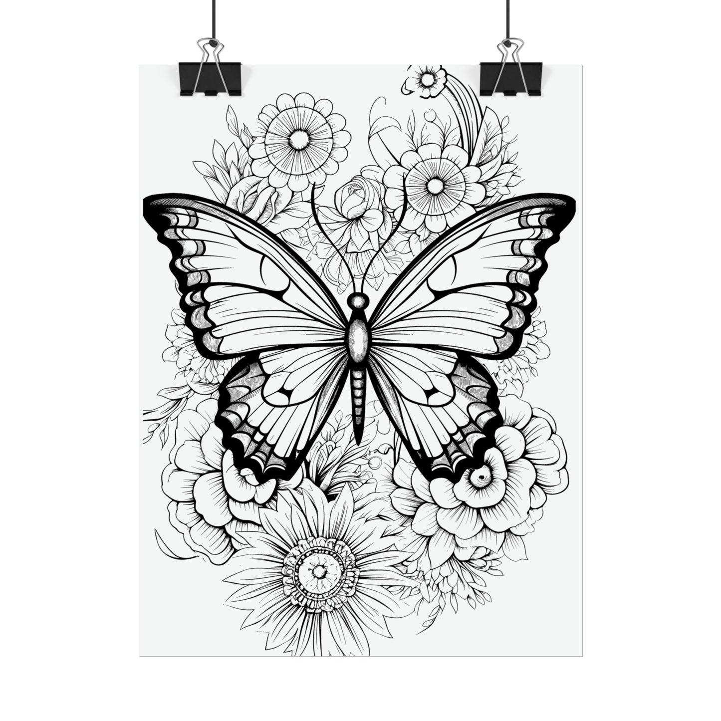 Butterfly Coloring Art Posters