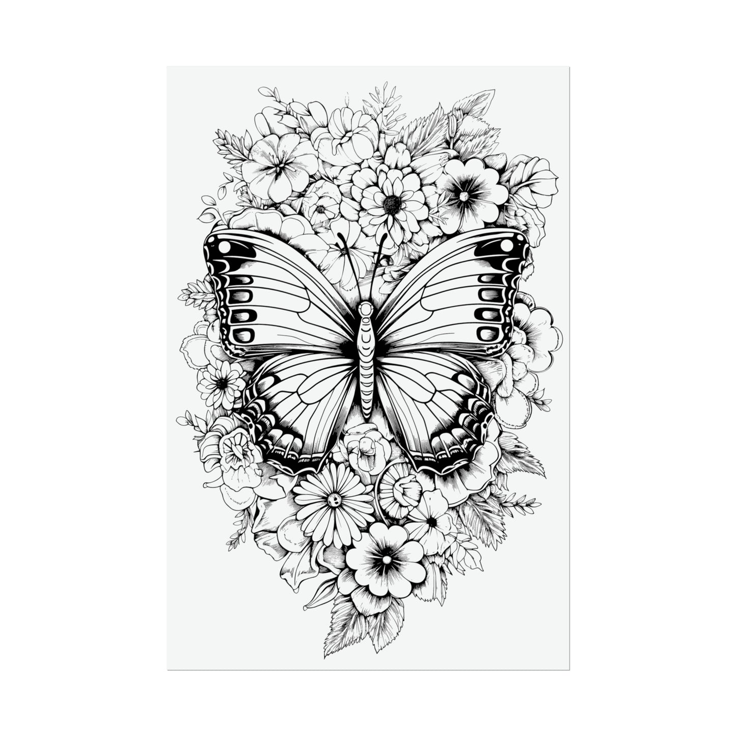 Butterfly Coloring Art Posters