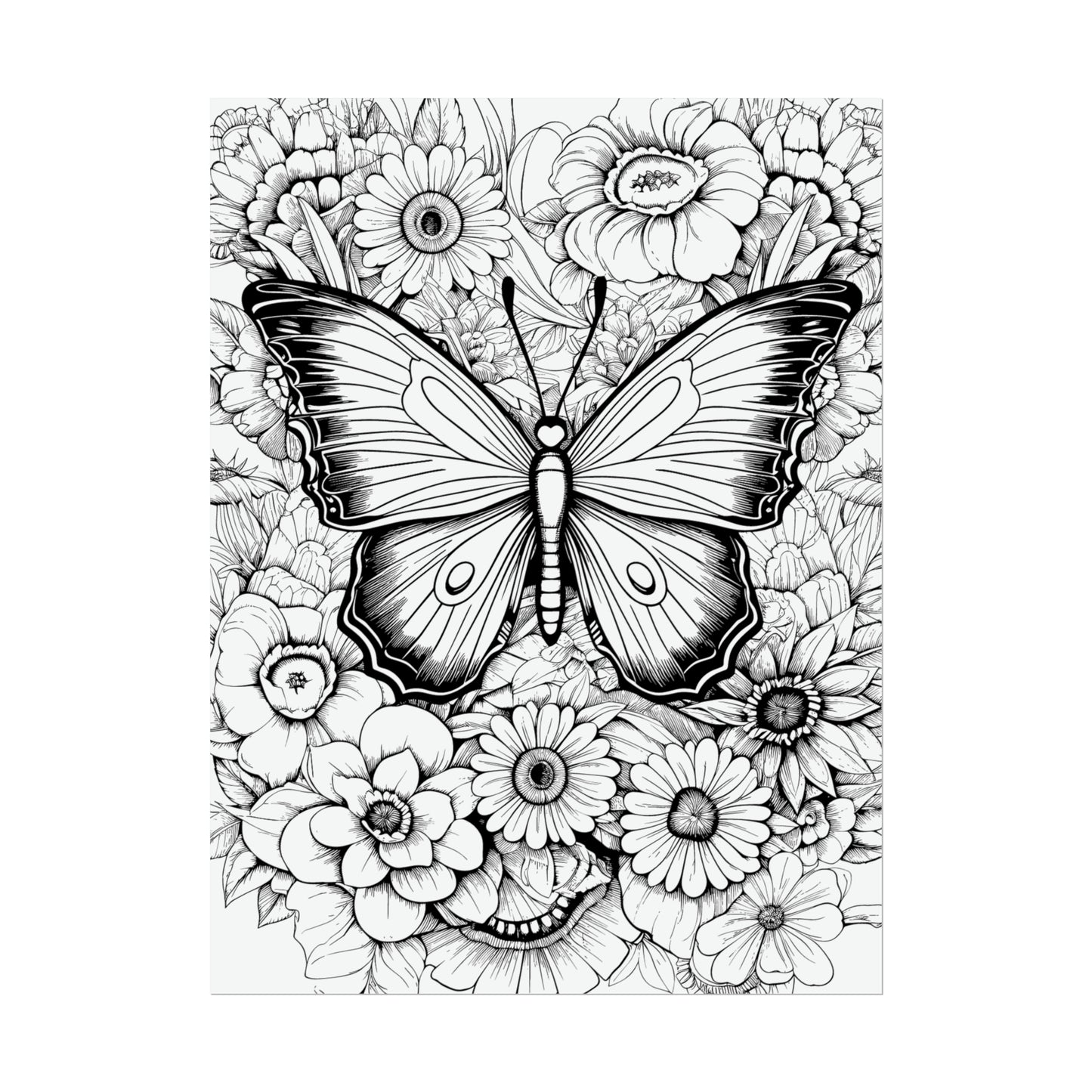 Butterfly Coloring Art Posters
