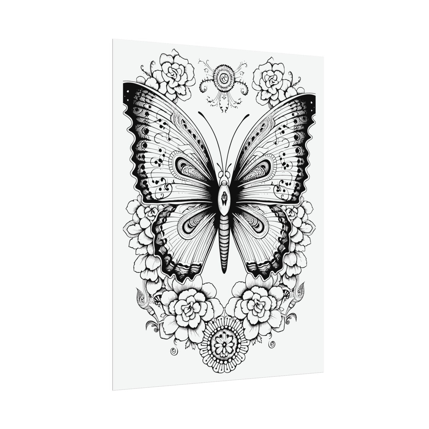 Butterfly Coloring Art Posters