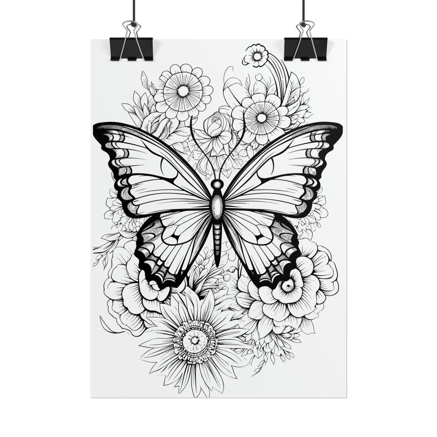 Butterfly Coloring Art Posters