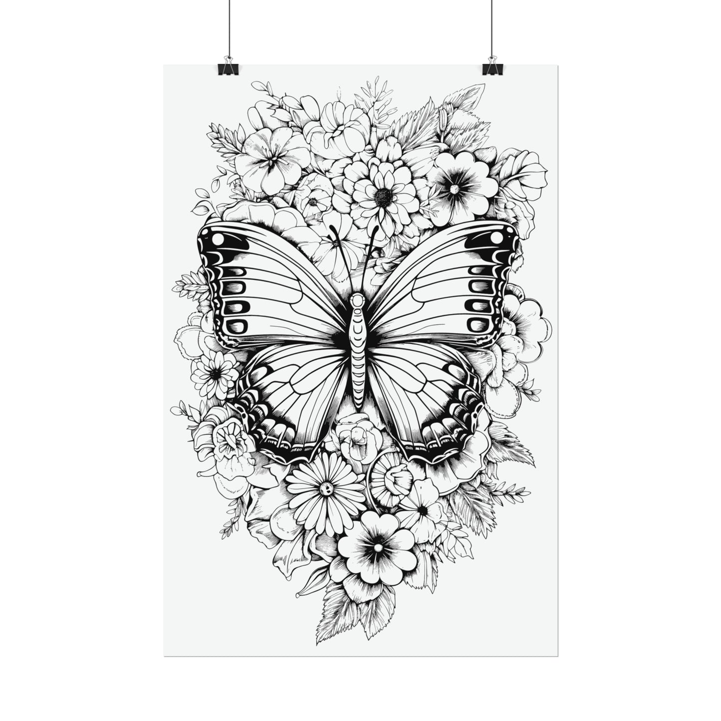 Butterfly Coloring Art Posters