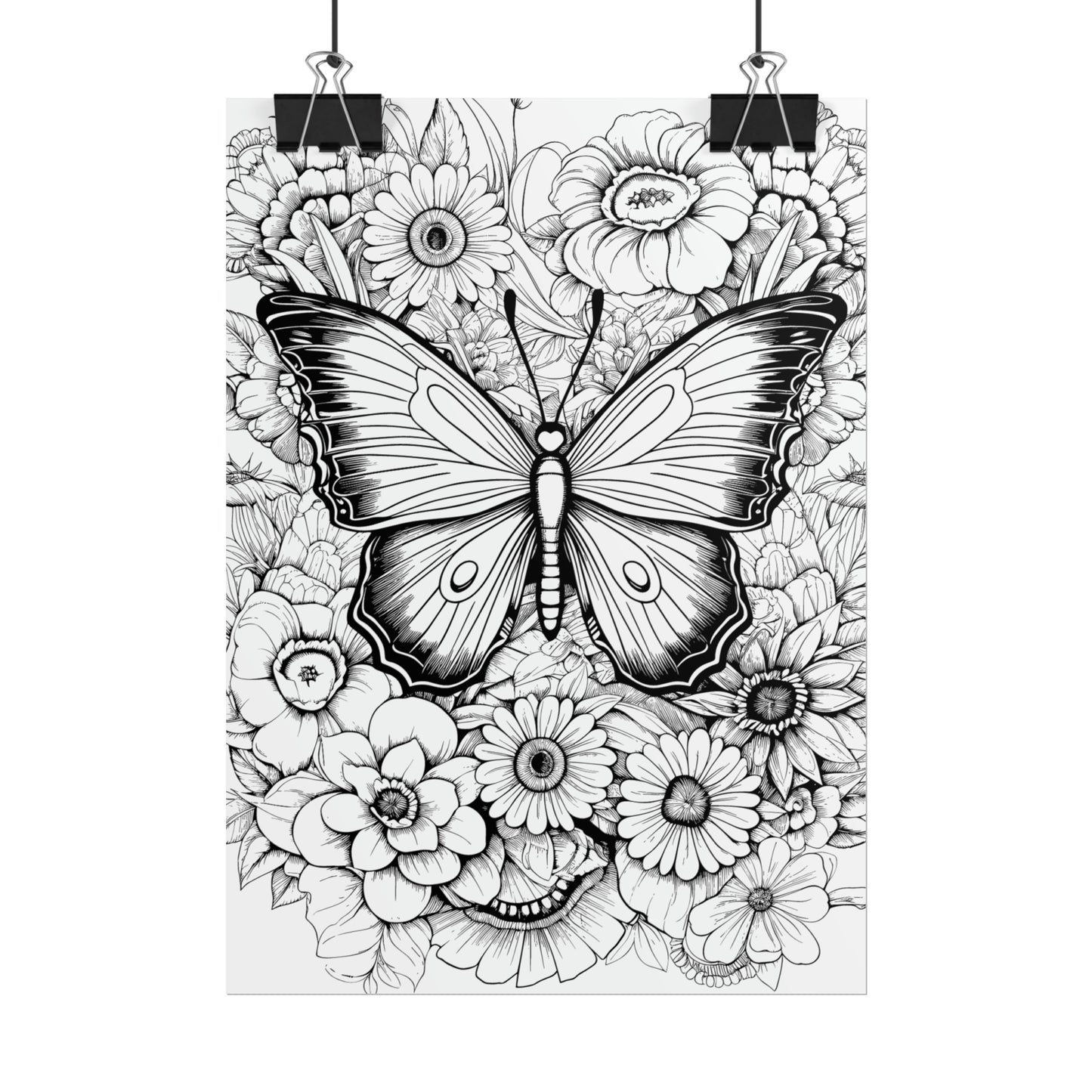 Butterfly Coloring Art Posters