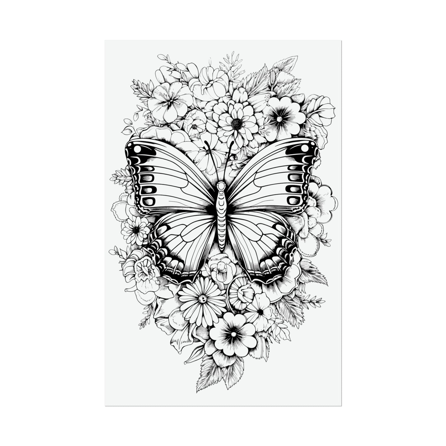Butterfly Coloring Art Posters