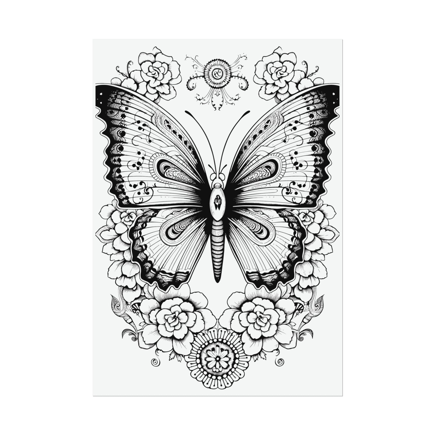Butterfly Coloring Art Posters