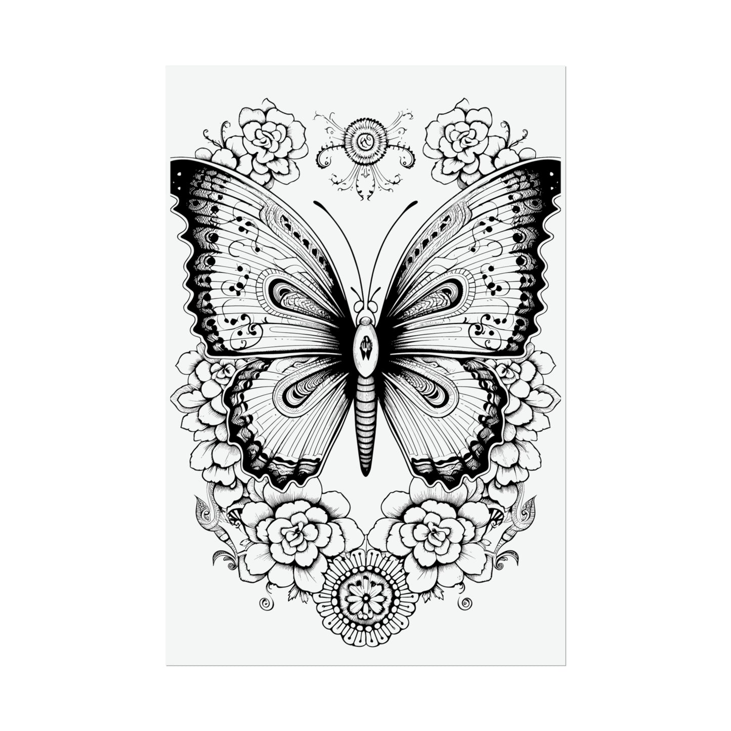 Butterfly Coloring Art Posters