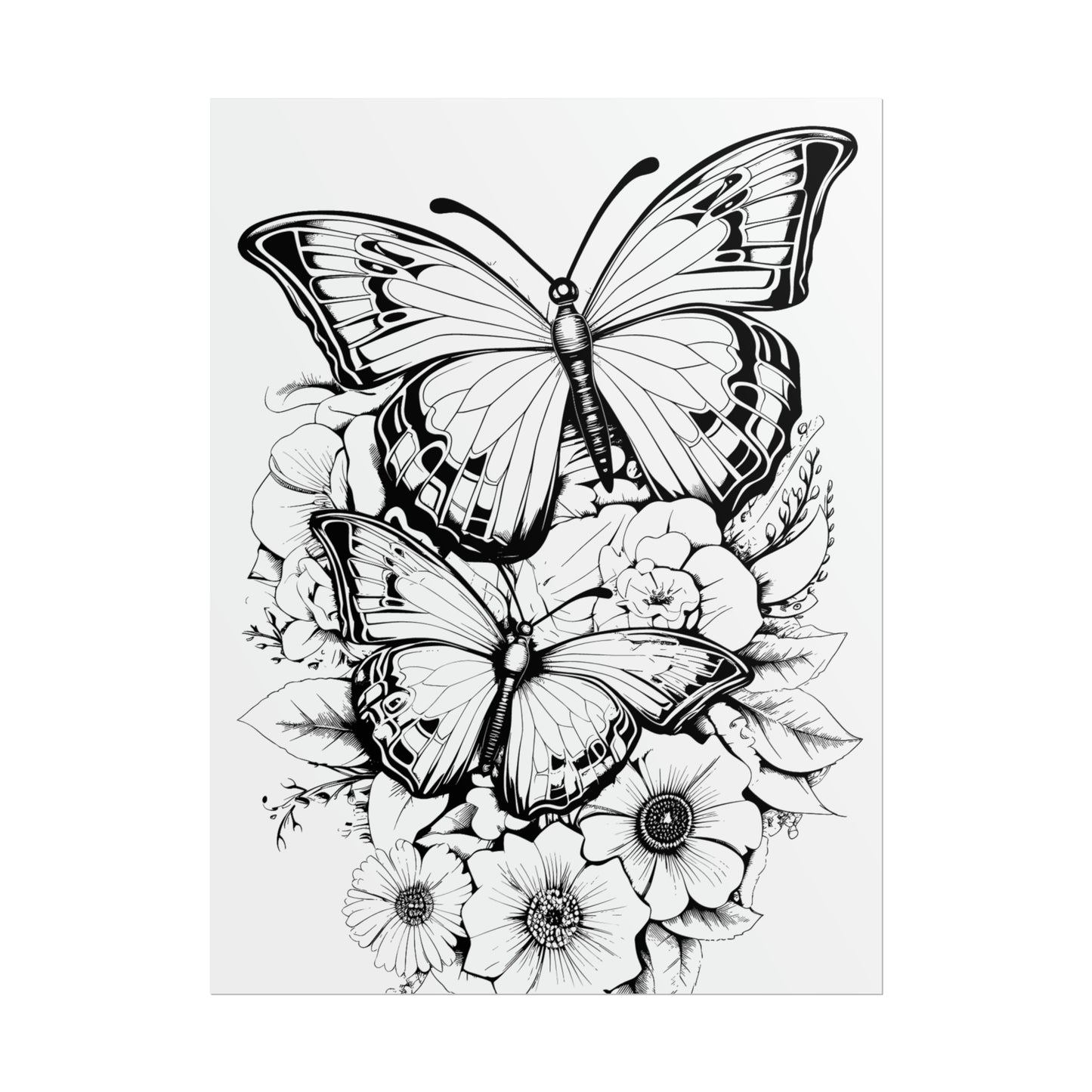 Butterfly Coloring Art Posters