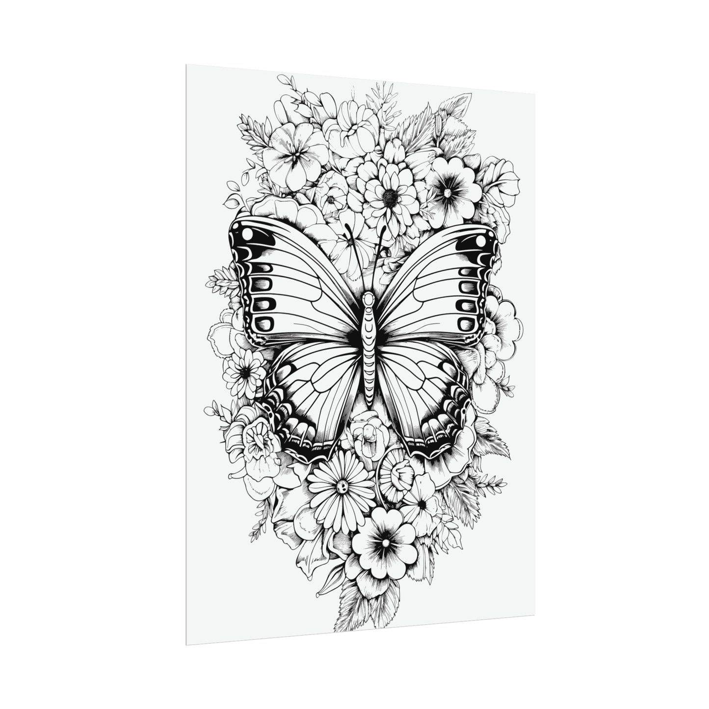 Butterfly Coloring Art Posters