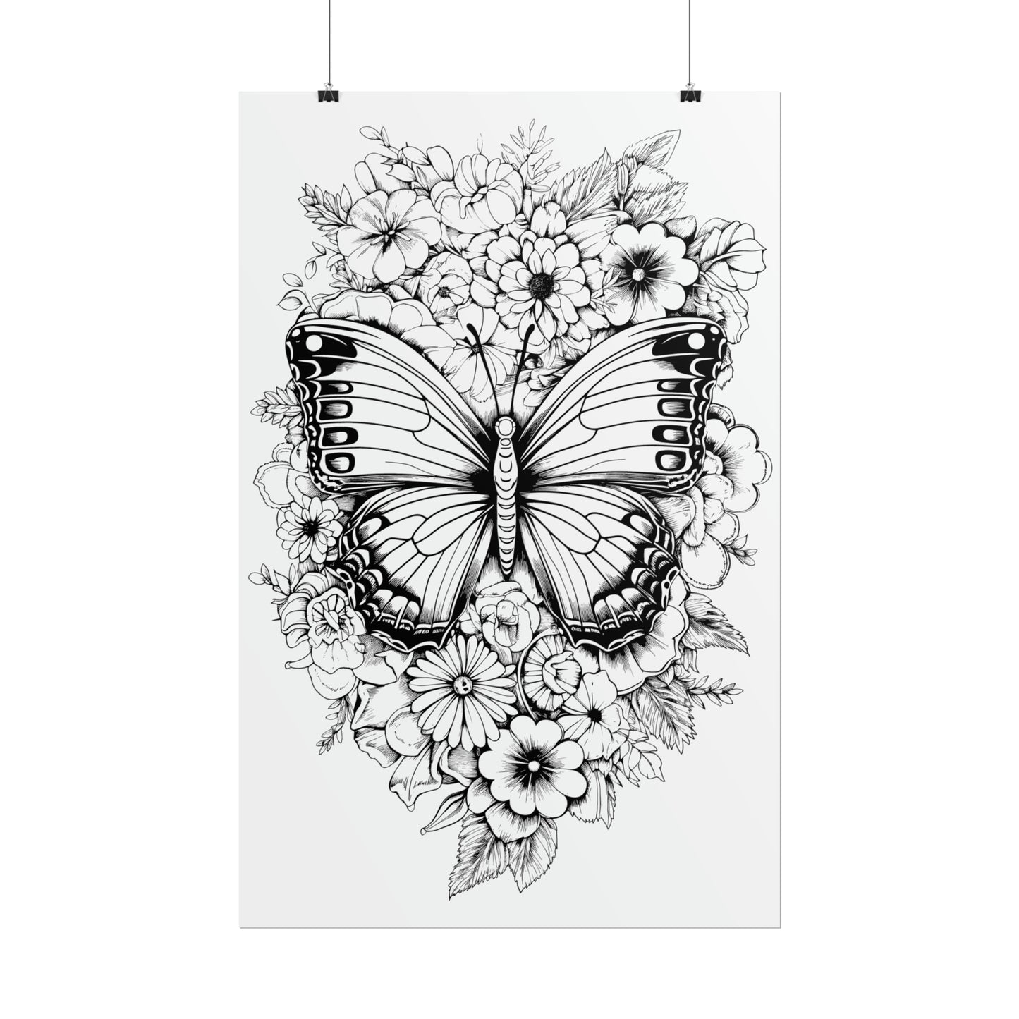 Butterfly Coloring Art Posters