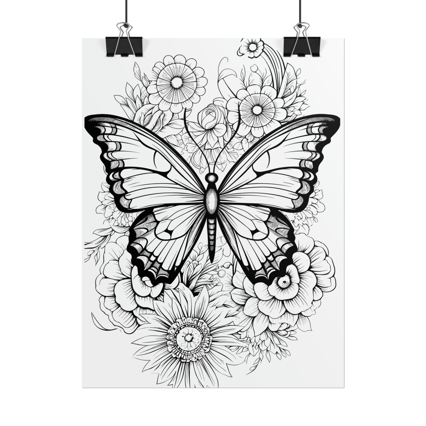 Butterfly Coloring Art Posters