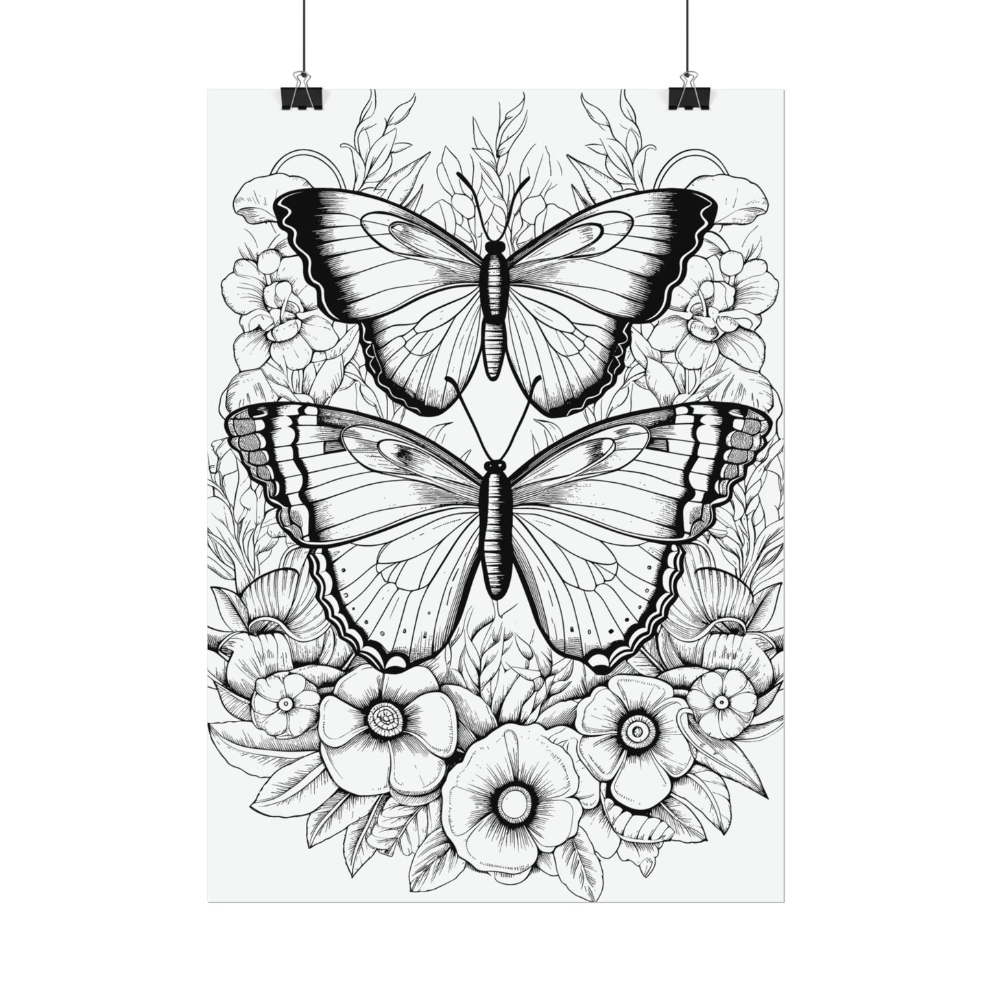 Butterfly Coloring Art Posters