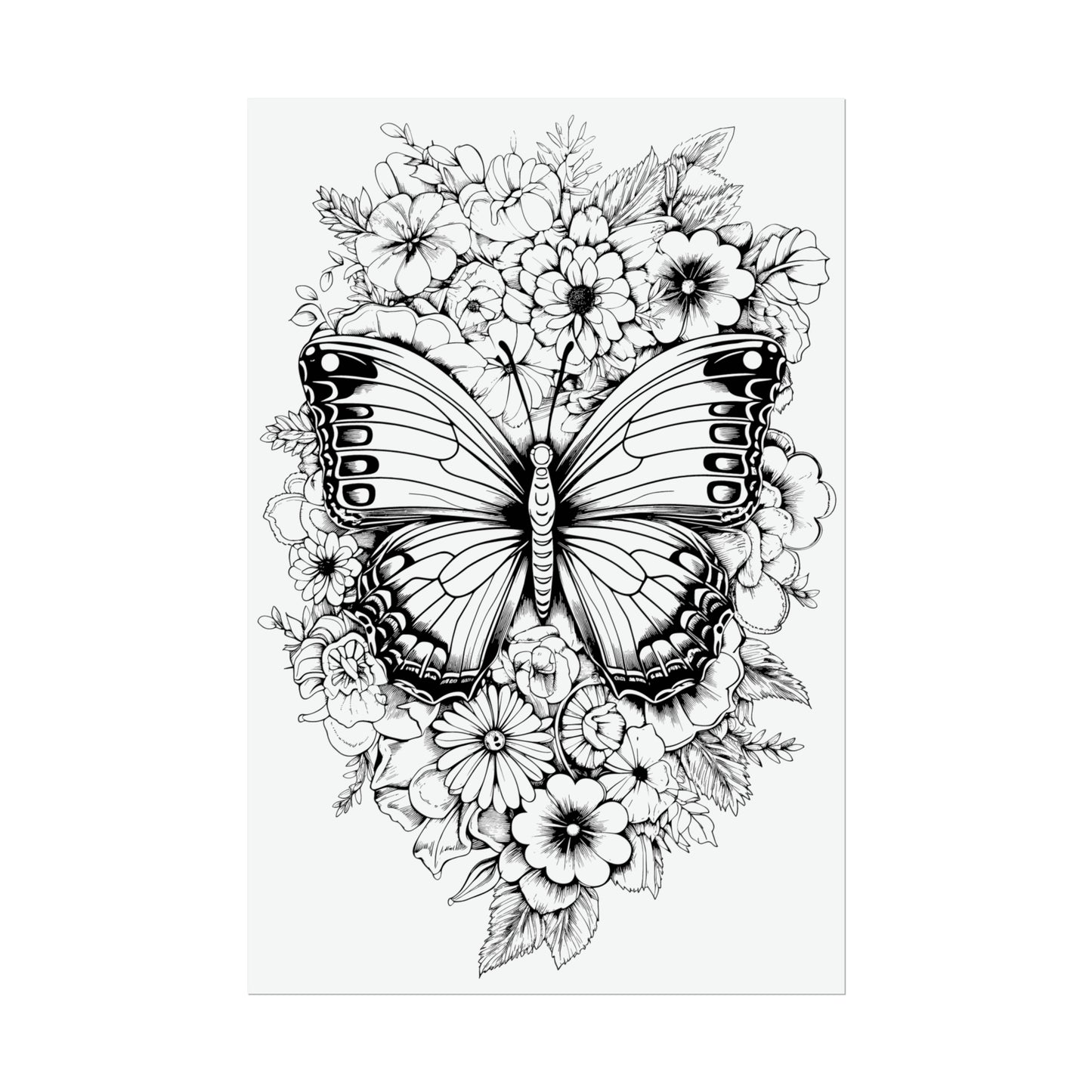 Butterfly Coloring Art Posters
