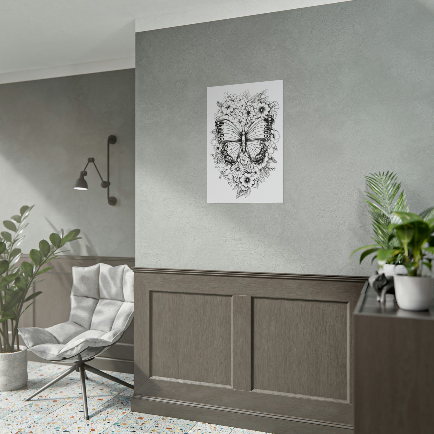 Butterfly Coloring Art Posters