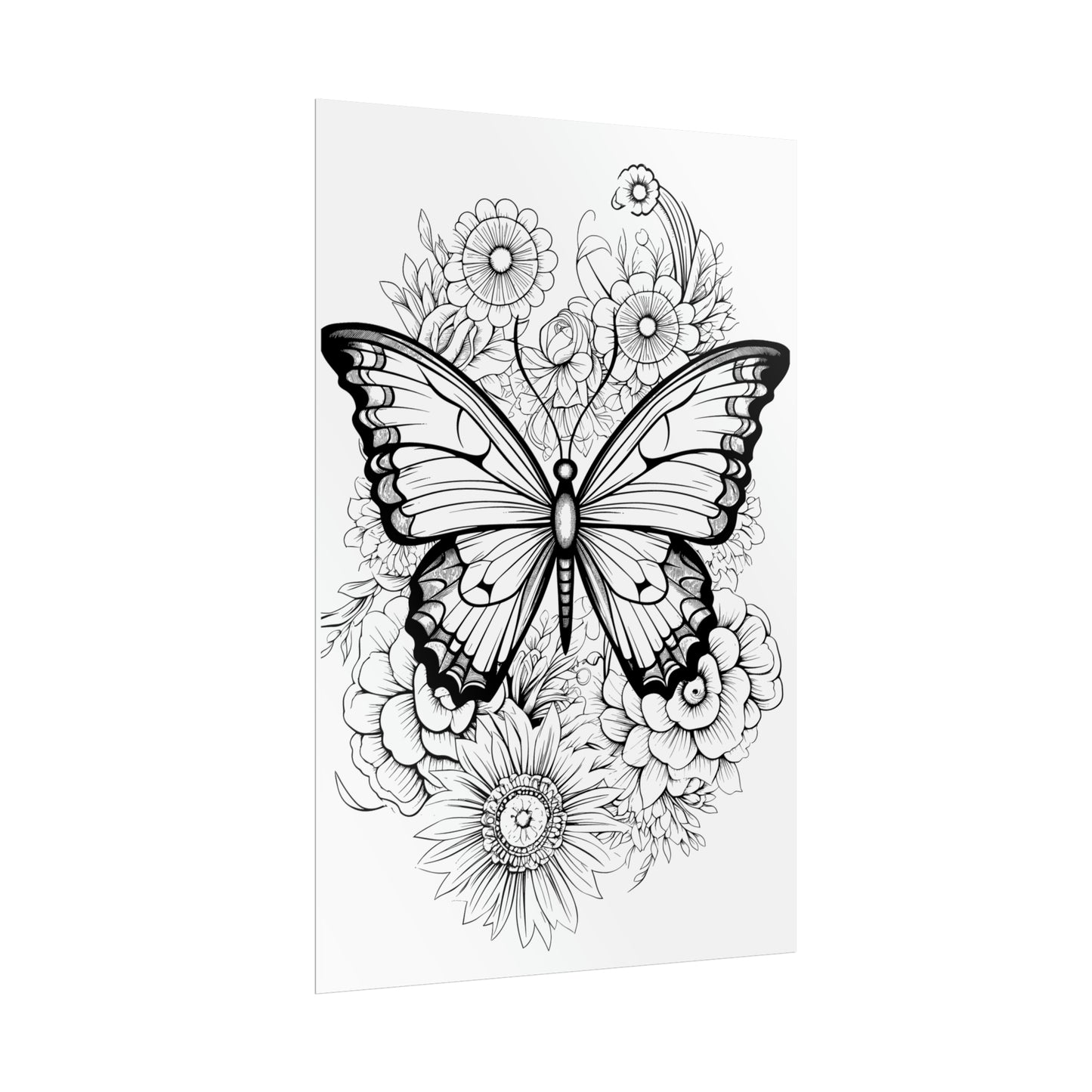 Butterfly Coloring Art Posters