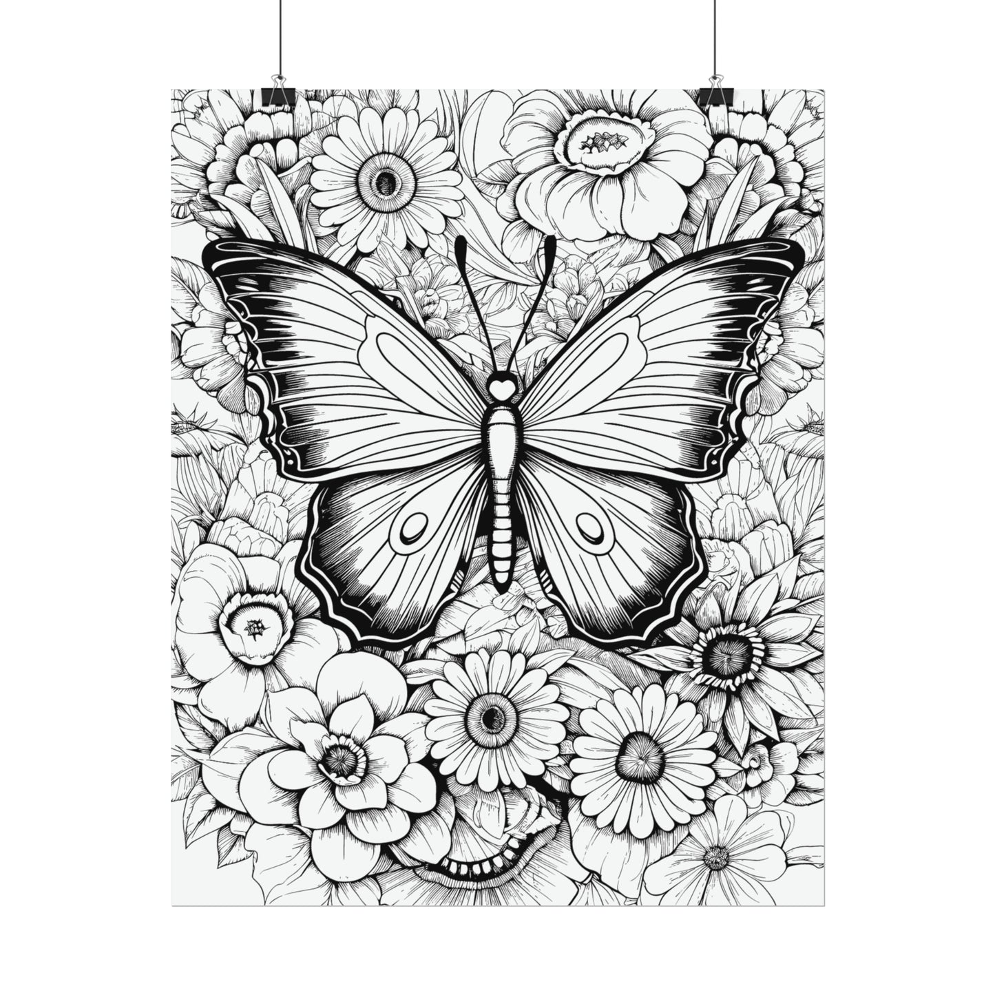 Butterfly Coloring Art Posters