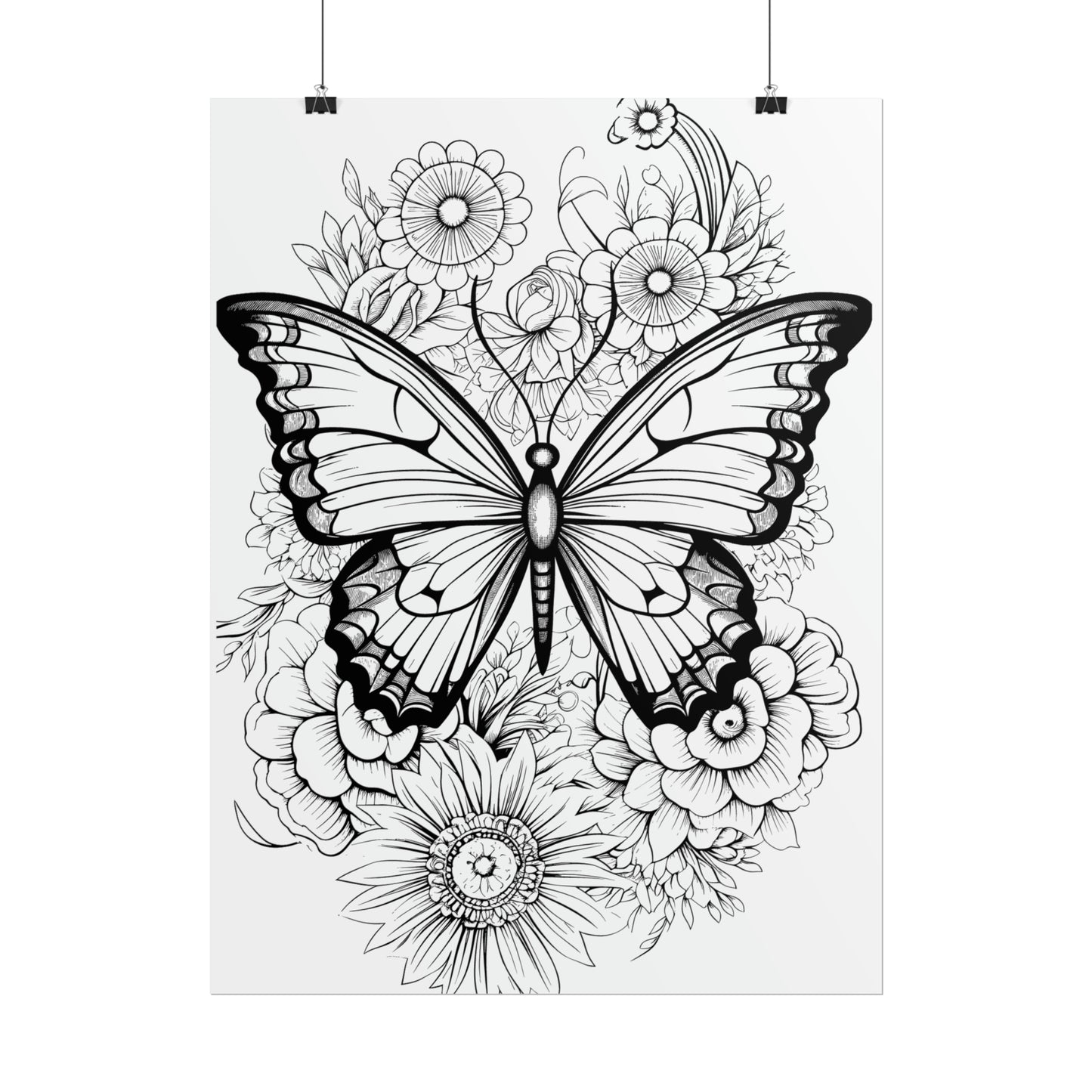 Butterfly Coloring Art Posters