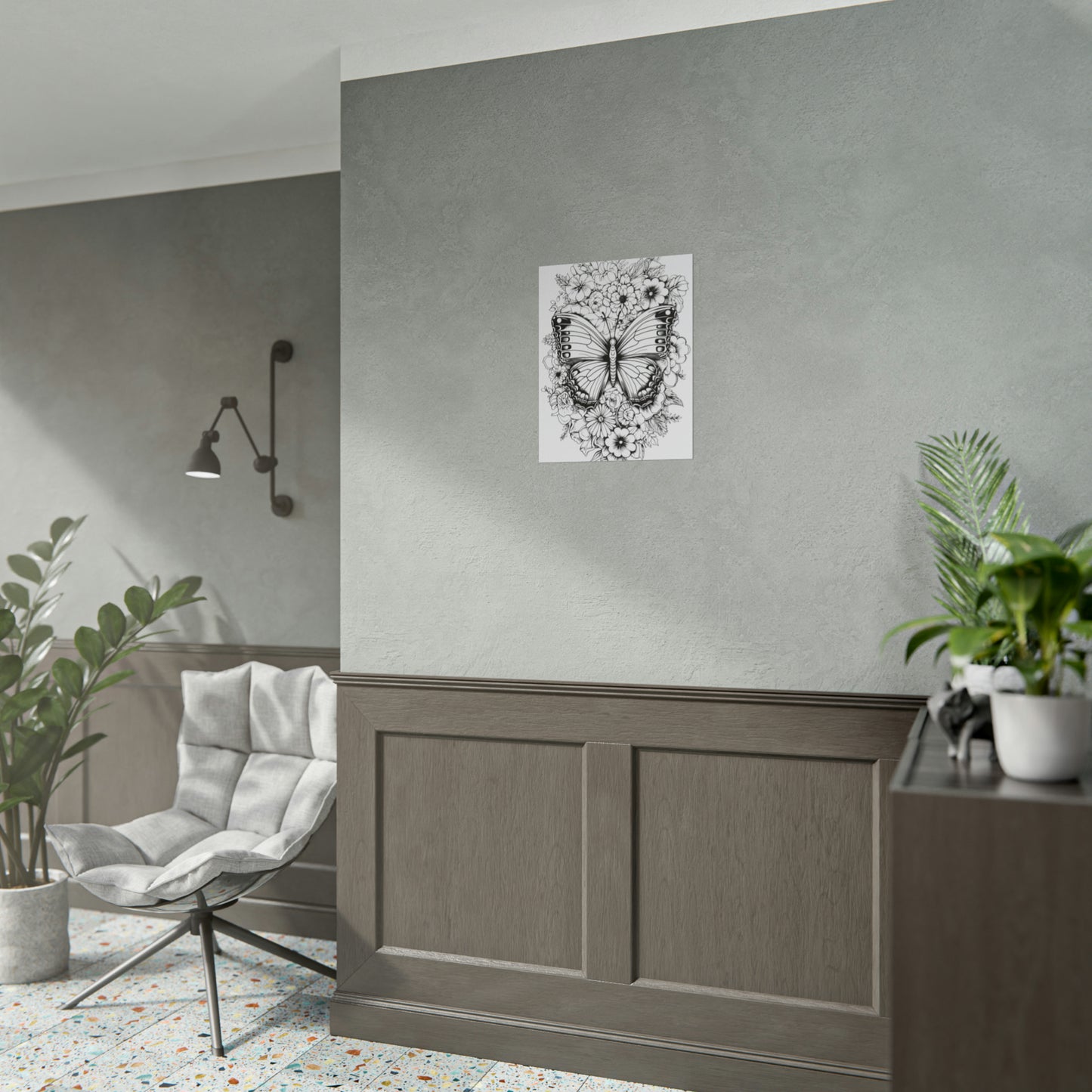 Butterfly Coloring Art Posters