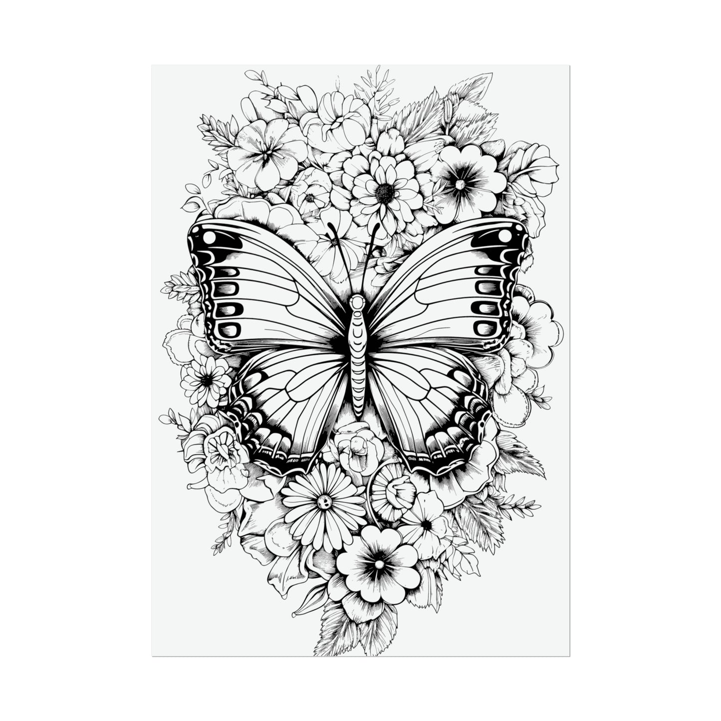 Butterfly Coloring Art Posters