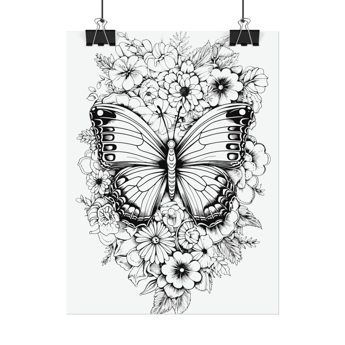 Butterfly Coloring Art Posters